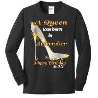 Born In August Birthday Queen Kids Long Sleeve Shirt