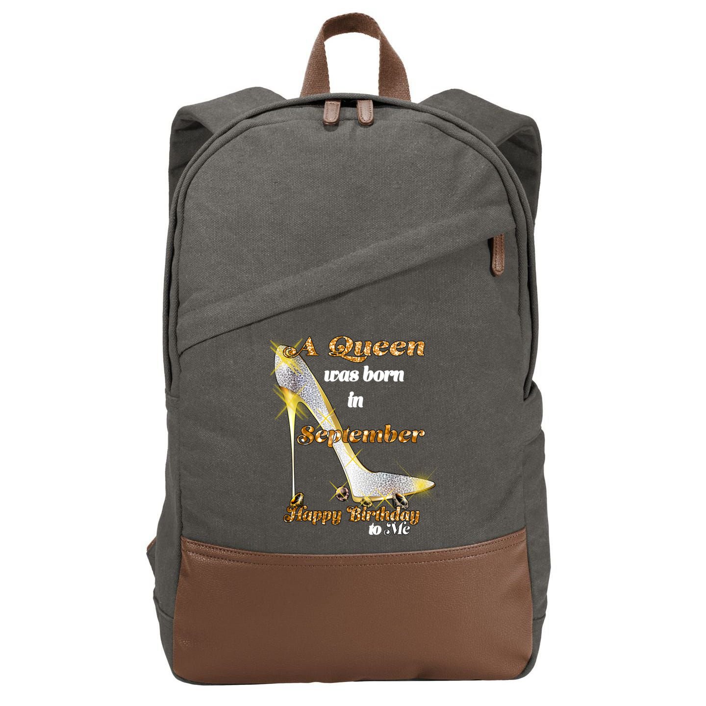 Born In August Birthday Queen Cotton Canvas Backpack