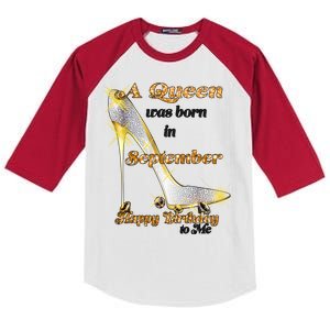 Born In August Birthday Queen Kids Colorblock Raglan Jersey