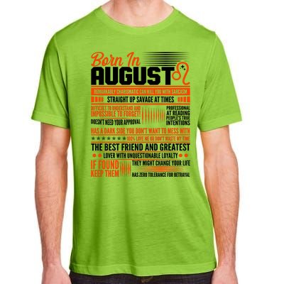 Born In August Leo Birthday Zodiac Adult ChromaSoft Performance T-Shirt