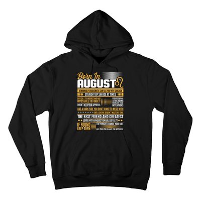 Born In August Leo Birthday Zodiac Hoodie