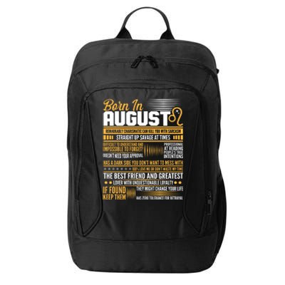 Born In August Leo Birthday Zodiac City Backpack