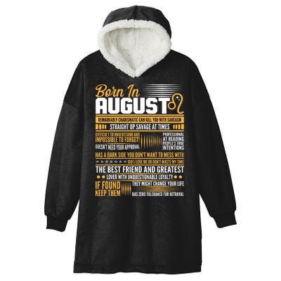 Born In August Leo Birthday Zodiac Hooded Wearable Blanket