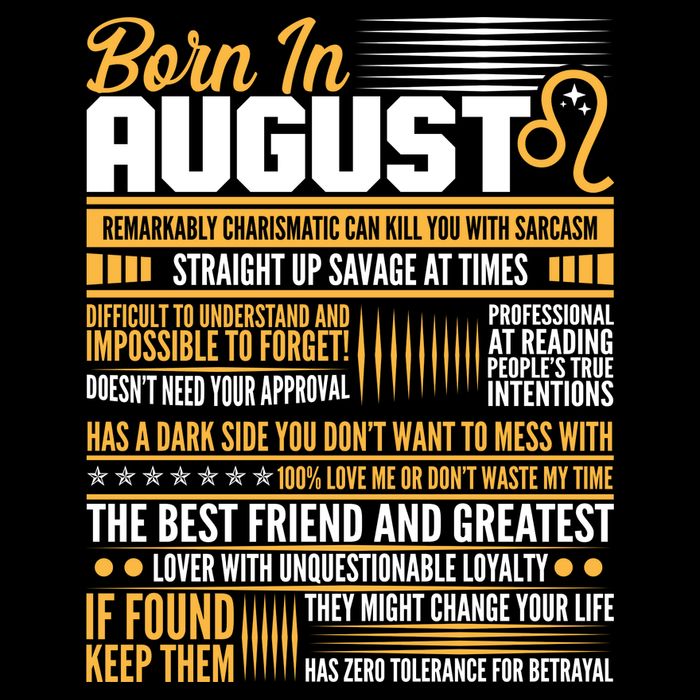 Born In August Leo Birthday Zodiac Button