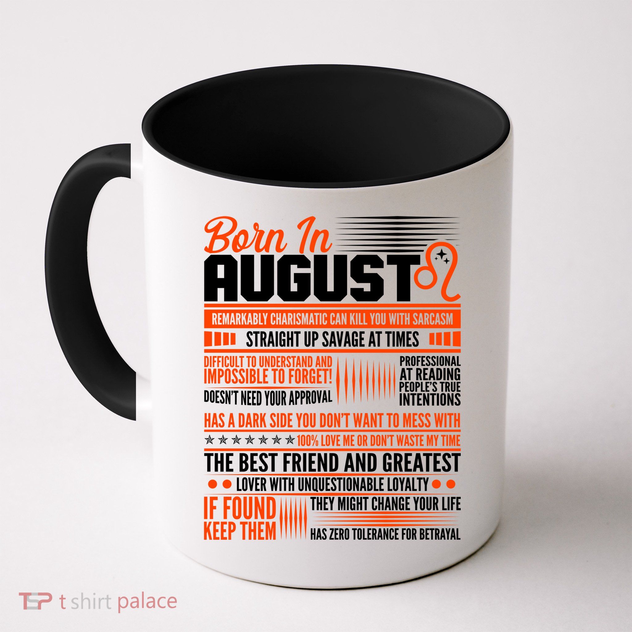 Born In August Leo Birthday Zodiac Mug