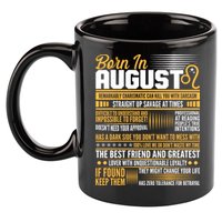 Born In August Leo Birthday Zodiac 11oz C Handle Ceramic Mug