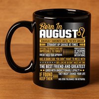 Born In August Leo Birthday Zodiac 11oz C Handle Ceramic Mug