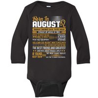 Born In August Leo Birthday Zodiac Baby Long Sleeve Bodysuit