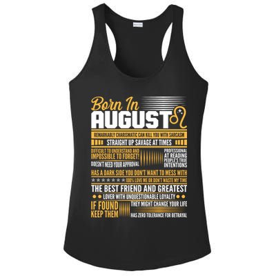 Born In August Leo Birthday Zodiac Ladies PosiCharge Competitor Racerback Tank