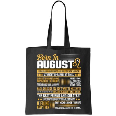 Born In August Leo Birthday Zodiac Bag