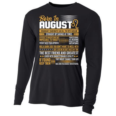 Born In August Leo Birthday Zodiac Cooling Performance Long Sleeve Crew