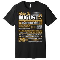 Born In August Leo Birthday Zodiac Premium T-Shirt