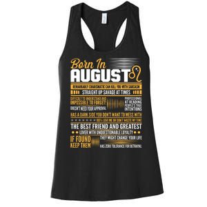 Born In August Leo Birthday Zodiac Women's Racerback Tank