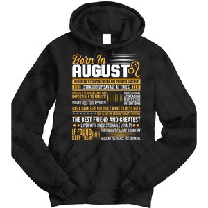 Born In August Leo Birthday Zodiac Tie Dye Hoodie