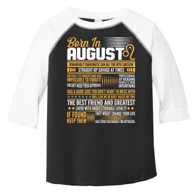 Born In August Leo Birthday Zodiac Toddler Fine Jersey T-Shirt