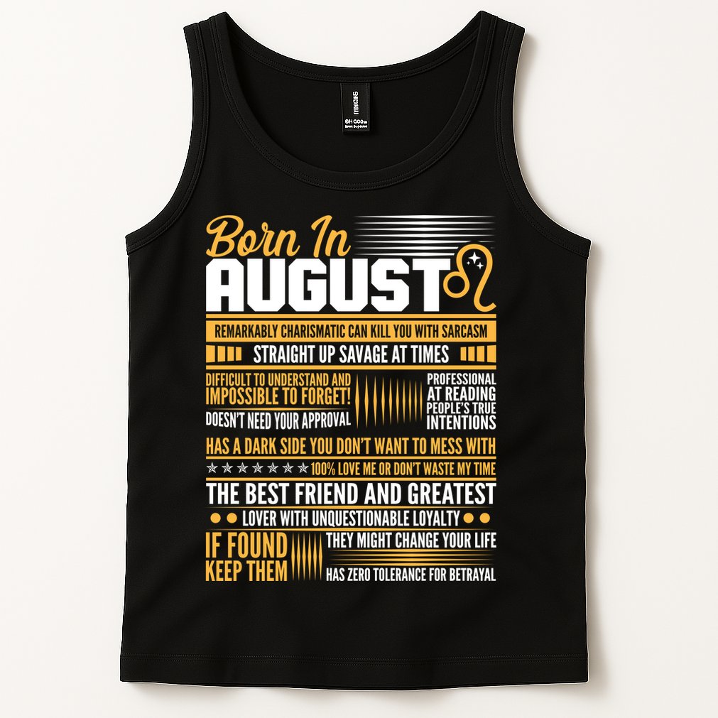 Born In August Leo Birthday Zodiac Tank Top
