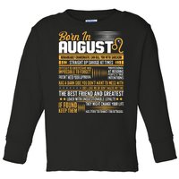 Born In August Leo Birthday Zodiac Toddler Long Sleeve Shirt