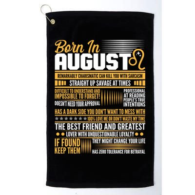 Born In August Leo Birthday Zodiac Golf Towel
