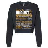 Born In August Leo Birthday Zodiac Cropped Pullover Crew