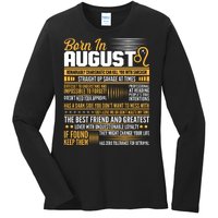 Born In August Leo Birthday Zodiac Ladies Long Sleeve Shirt