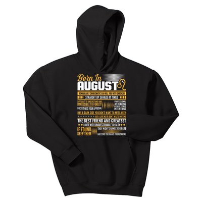 Born In August Leo Birthday Zodiac Kids Hoodie