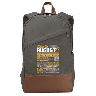 Born In August Leo Birthday Zodiac Cotton Canvas Backpack