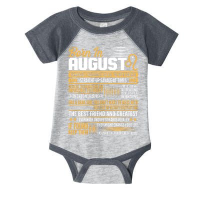 Born In August Leo Birthday Zodiac Infant Baby Jersey Bodysuit