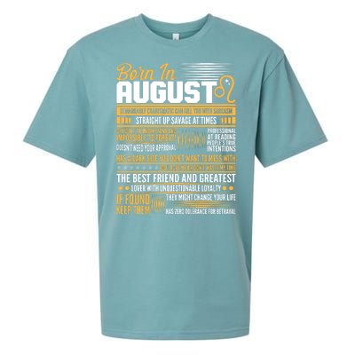 Born In August Leo Birthday Zodiac Sueded Cloud Jersey T-Shirt