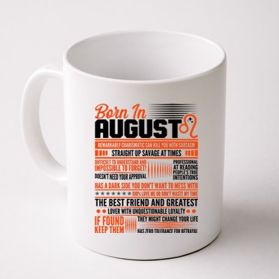 Born In August Leo Birthday Zodiac Coffee Mug