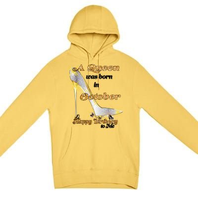 Born In October Birthday Queen Premium Pullover Hoodie