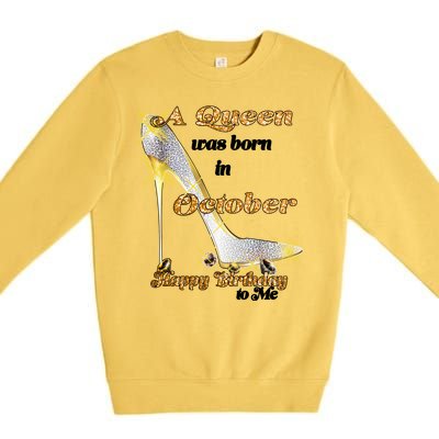 Born In October Birthday Queen Premium Crewneck Sweatshirt