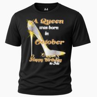 Born In October Birthday Queen Cooling Performance Crew T-Shirt