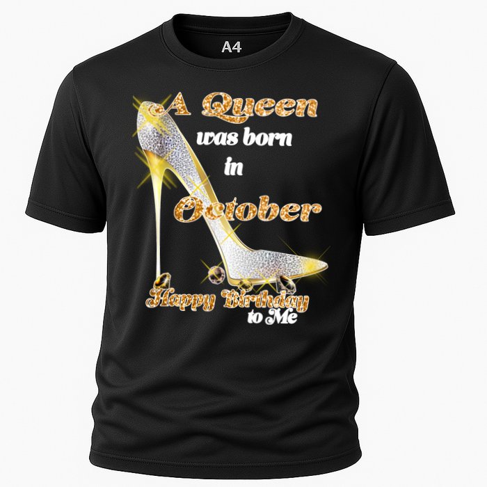 Born In October Birthday Queen Cooling Performance Crew T-Shirt