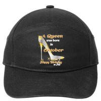 Born In October Birthday Queen 7-Panel Snapback Hat