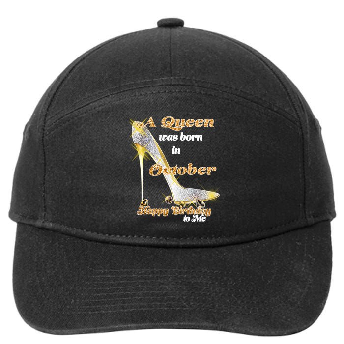 Born In October Birthday Queen 7-Panel Snapback Hat