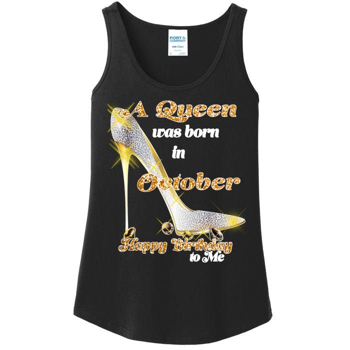 Born In October Birthday Queen Ladies Essential Tank