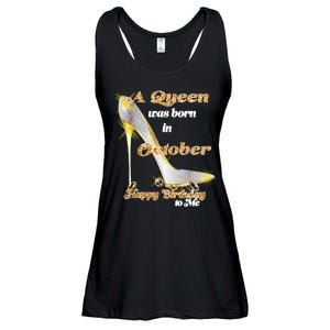 Born In October Birthday Queen Ladies Essential Flowy Tank