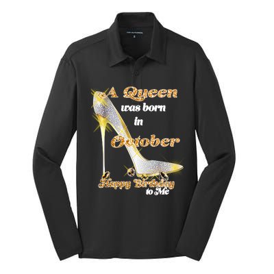 Born In October Birthday Queen Silk Touch Performance Long Sleeve Polo