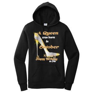 Born In October Birthday Queen Women's Pullover Hoodie