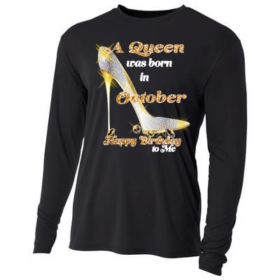 Born In October Birthday Queen Cooling Performance Long Sleeve Crew