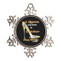 Born In October Birthday Queen Metallic Star Ornament