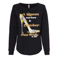 Born In October Birthday Queen Womens California Wash Sweatshirt