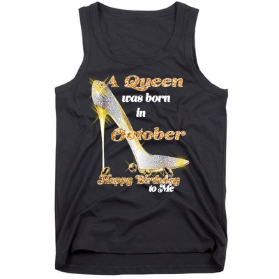 Born In October Birthday Queen Tank Top