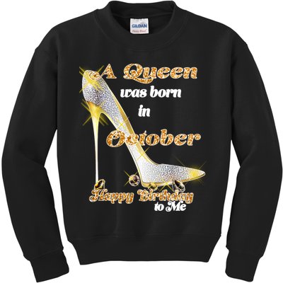 Born In October Birthday Queen Kids Sweatshirt