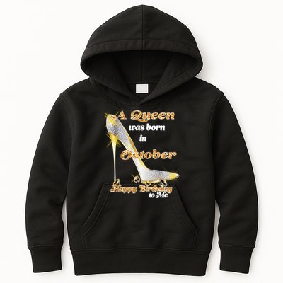 Born In October Birthday Queen Kids Hoodie