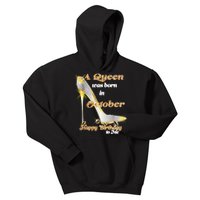 Born In October Birthday Queen Kids Hoodie