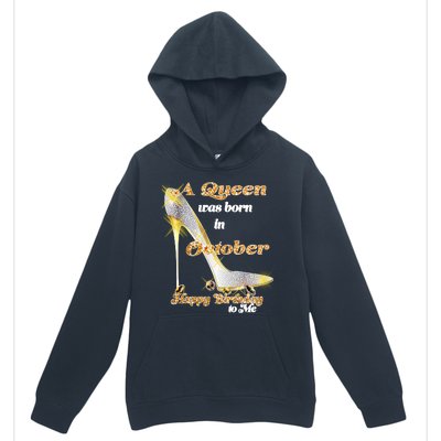 Born In October Birthday Queen Urban Pullover Hoodie