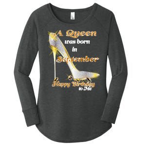 Born In September Birthday Queen Women's Perfect Tri Tunic Long Sleeve Shirt