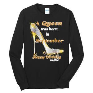 Born In September Birthday Queen Tall Long Sleeve T-Shirt