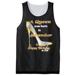 Born In September Birthday Queen Mesh Reversible Basketball Jersey Tank